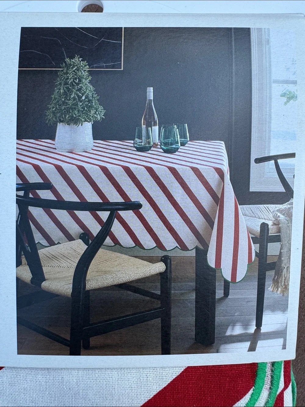 Threshold Red and White Christmas Holiday Candy 60x104